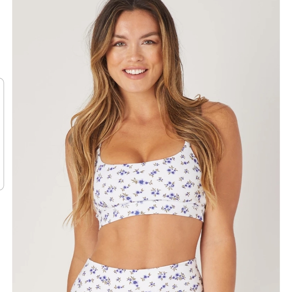 GLYDER TRI-BACK BRA: DITSY FLORAL PRINT SIZE LG